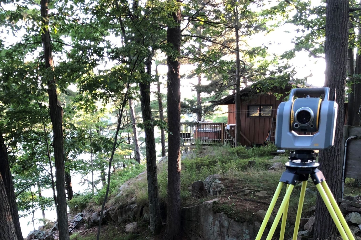 land surveying a rural cottage